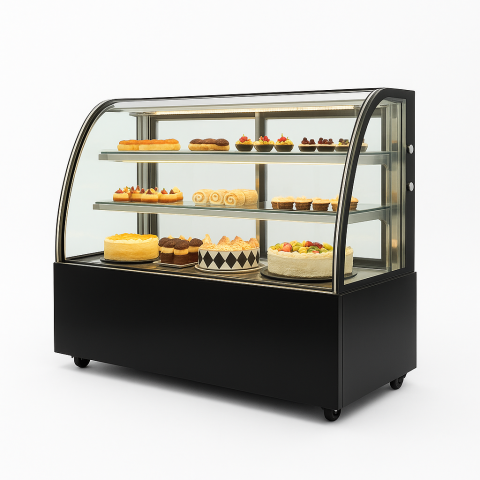 ВІТРИНА КОНДИТЕРСЬКА ХОЛОДИЛЬНА HURAKAN HKN-LPD210 BLACK (1,2 м, кругла)