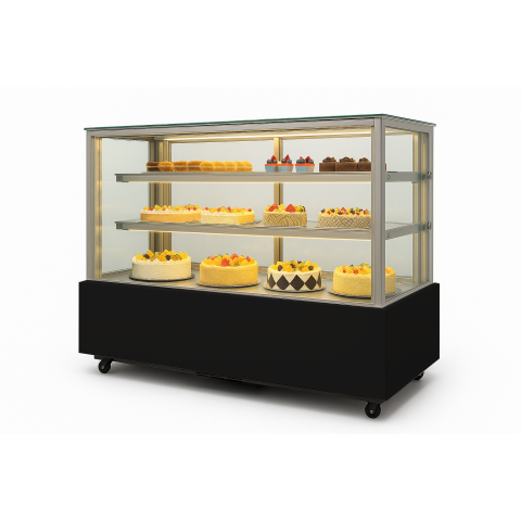 ВІТРИНА КОНДИТЕРСЬКА ХОЛОДИЛЬНА HURAKAN HKN-LPD150S BLACK (0,9 м, квадратна)