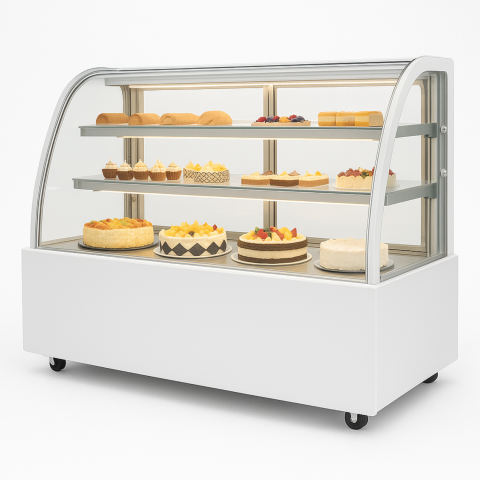 ВІТРИНА КОНДИТЕРСЬКА ХОЛОДИЛЬНА HURAKAN HKN-LPD150 WHITE (0.9 м, кругла)