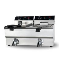 Фритюрниця HURAKAN HKN-FT1010N подвійна з краном 10+10 л